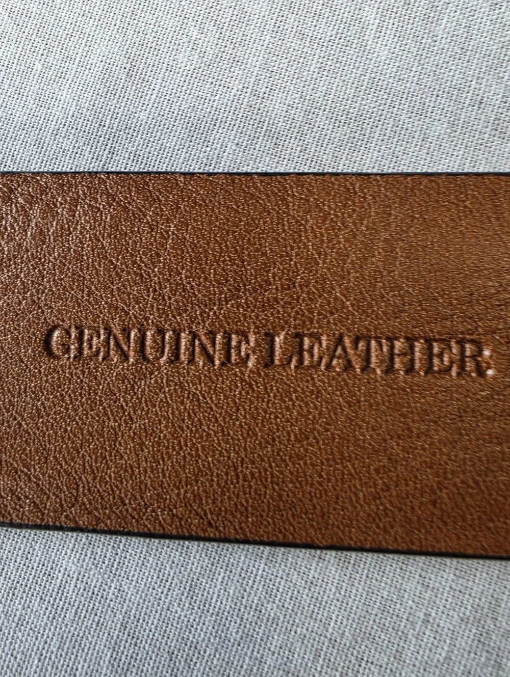Johnston and Murphy Men's Size 34 Diagonal-Etched Tan Leather Belt MSRP $79.50